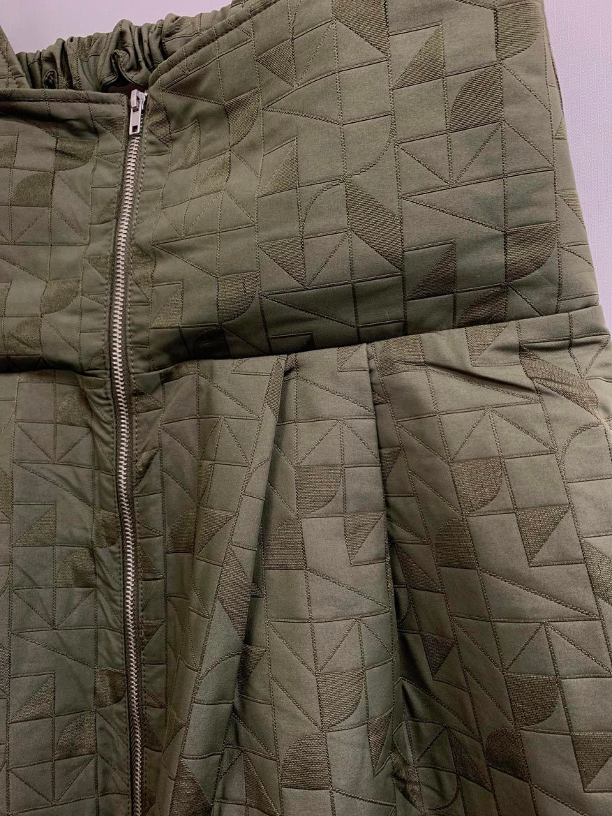 antiqua アンティカ 2 WAY ゆったり ワイド キルト サロペット オーバーオール sizeONE カーキ レディース