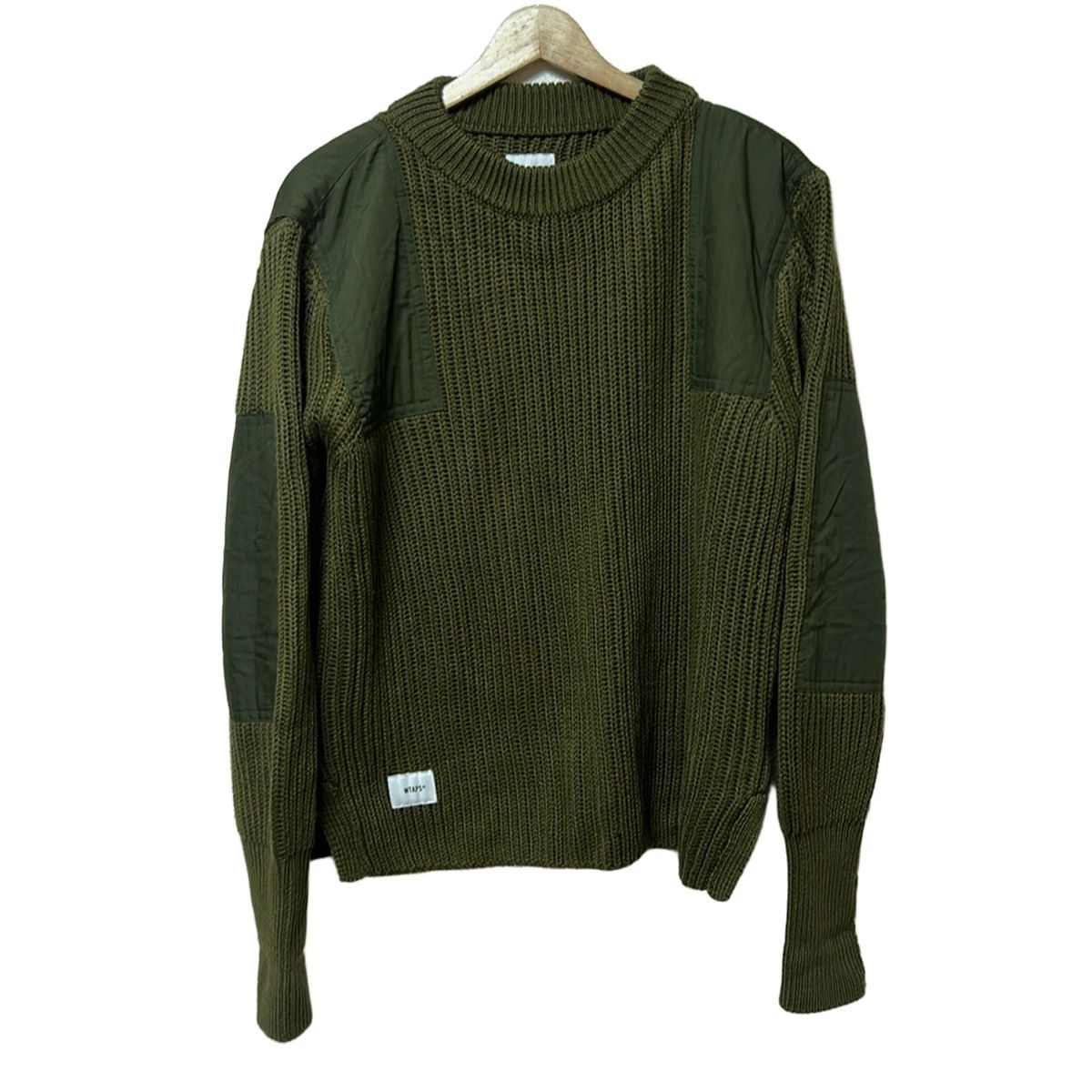 WTAPS ダブルタップス　ニット　セーター　グリーン　ウール　Mサイズ WTAPS(ダブルタップス) 長袖セーター サイズ1 S メンズ - カーキ 18AW