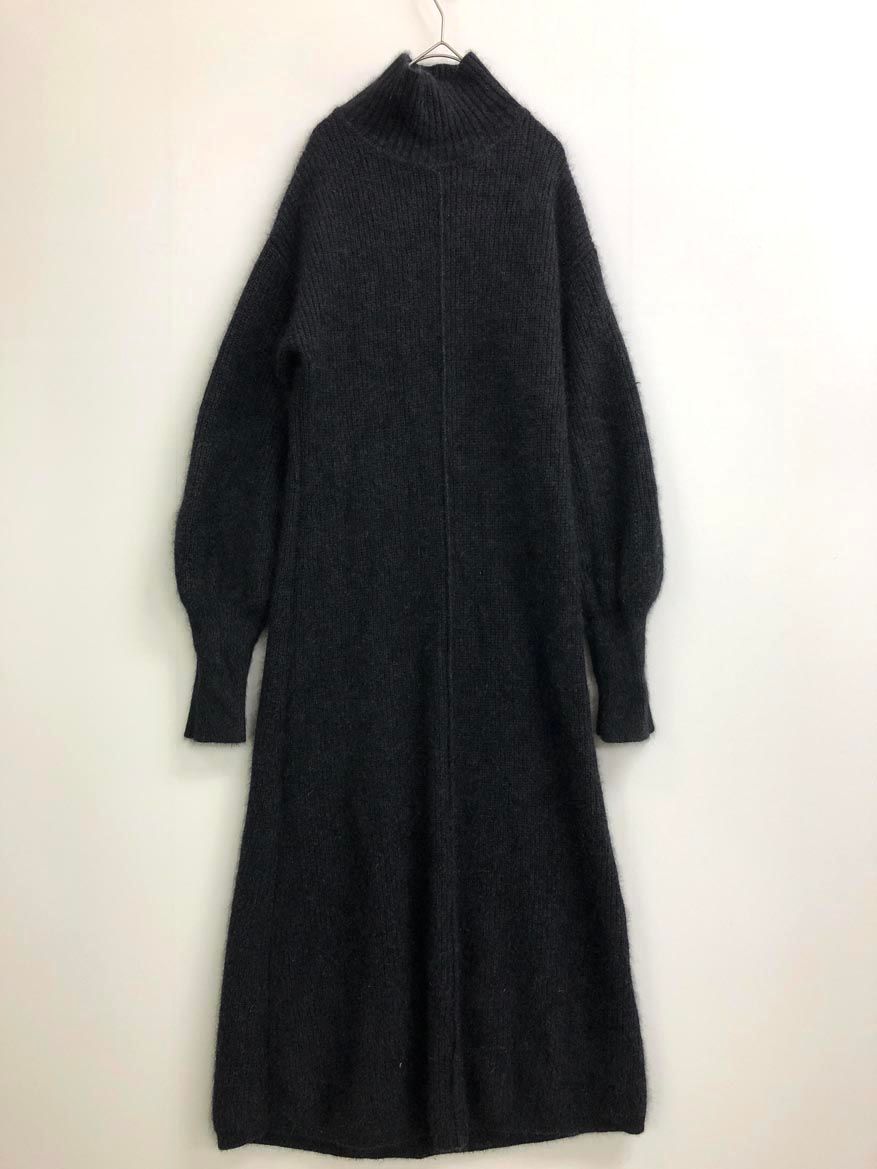 CASA FLINE カーサフライン ボリュームスリーブハイネックニット ワンピース sizeF 黒 レディース