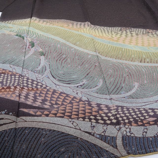 ❁tomihisa❁新品 滝泰謹製 おぼろ染 相良刺繍 金通し 落款 着物 正絹