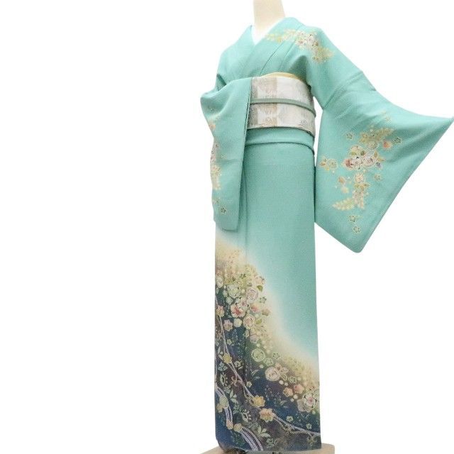 百華❀Y4242◇美品 徳永憲峯落款 辻が花 絞り 手縫い仕立て 正絹 訪問