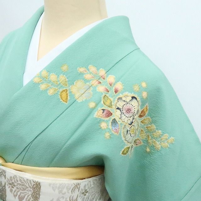 百華❀Y4242◇美品 徳永憲峯落款 辻が花 絞り 手縫い仕立て 正絹 訪問