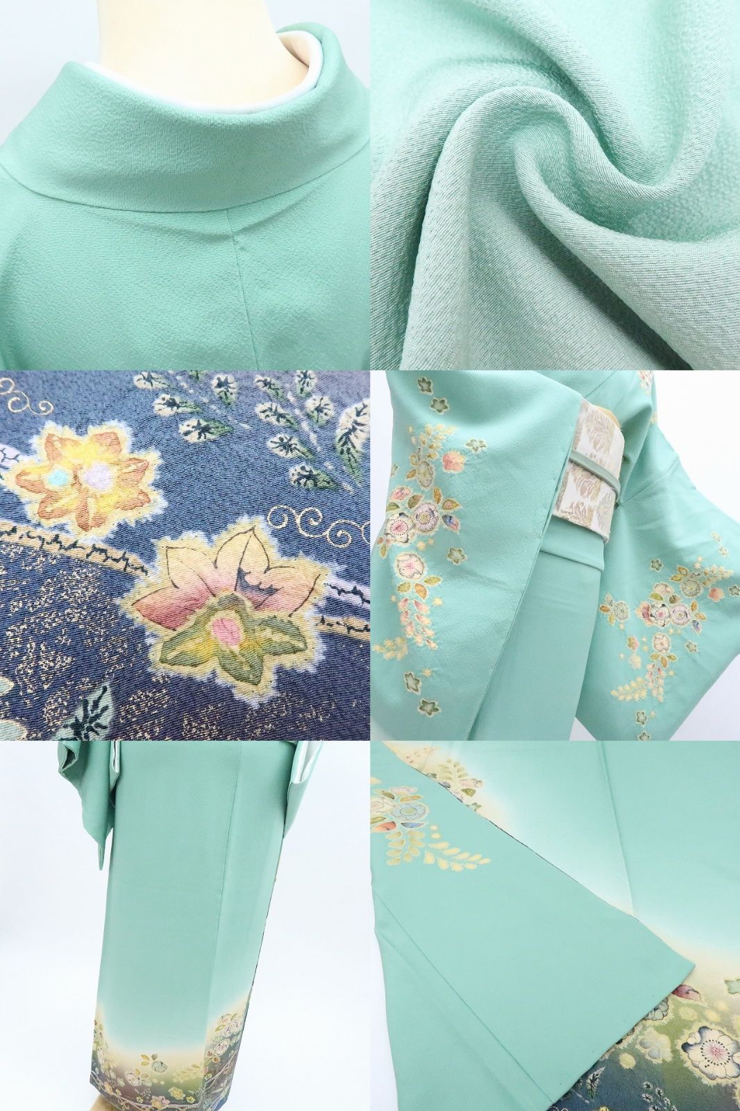 百華❀Y4242◇美品 徳永憲峯落款 辻が花 絞り 手縫い仕立て 正絹 訪問