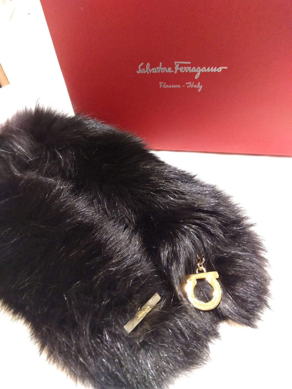 M08 Ferragamo フェラガモ フォックス ファー マフラー ティペット