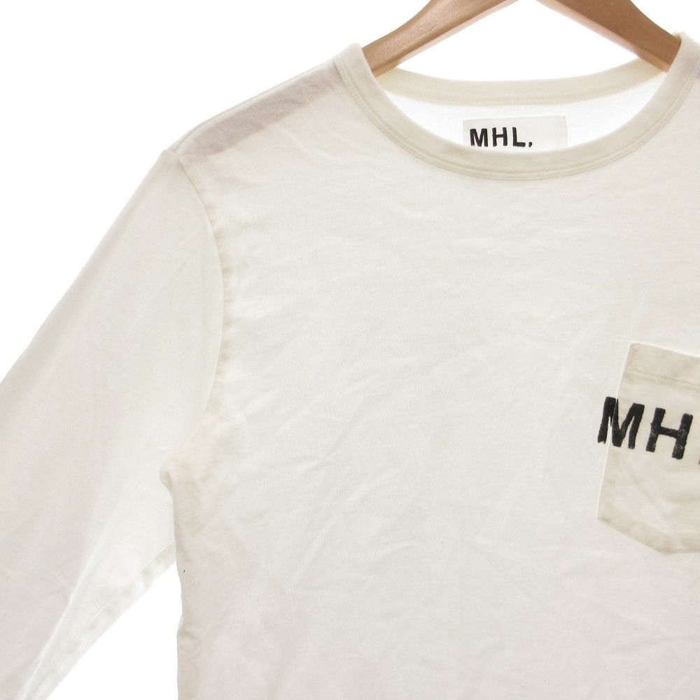 MHL 長袖Tシャツ クリーム色 マーガレットハウエル　オフホワイト マーガレットハウエル MHL. Tシャツ ロンT 長袖 M クルーネック ロゴ