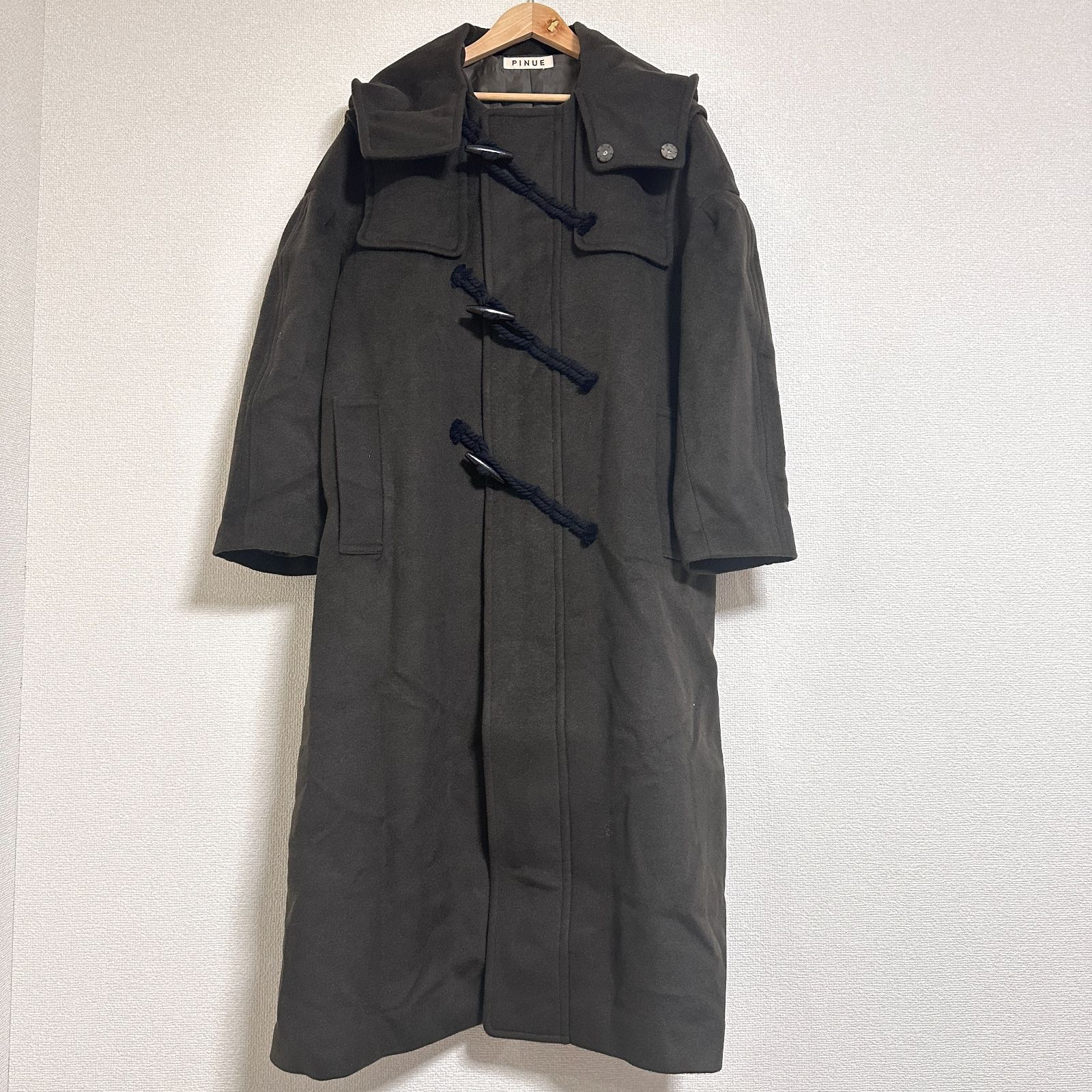 【 pinue 】 ロングダッフルコート (サイズ:S) PINUE ロングダッフルコート (CHECK) 限定セール】pinue ロング