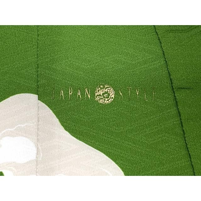  JAPANSTYLE お宮参りの着物 初着 産着 男の子 お祝い着 合繊 襦袢付き 緑 宝船 着物 産着 着物 セレモニードレス