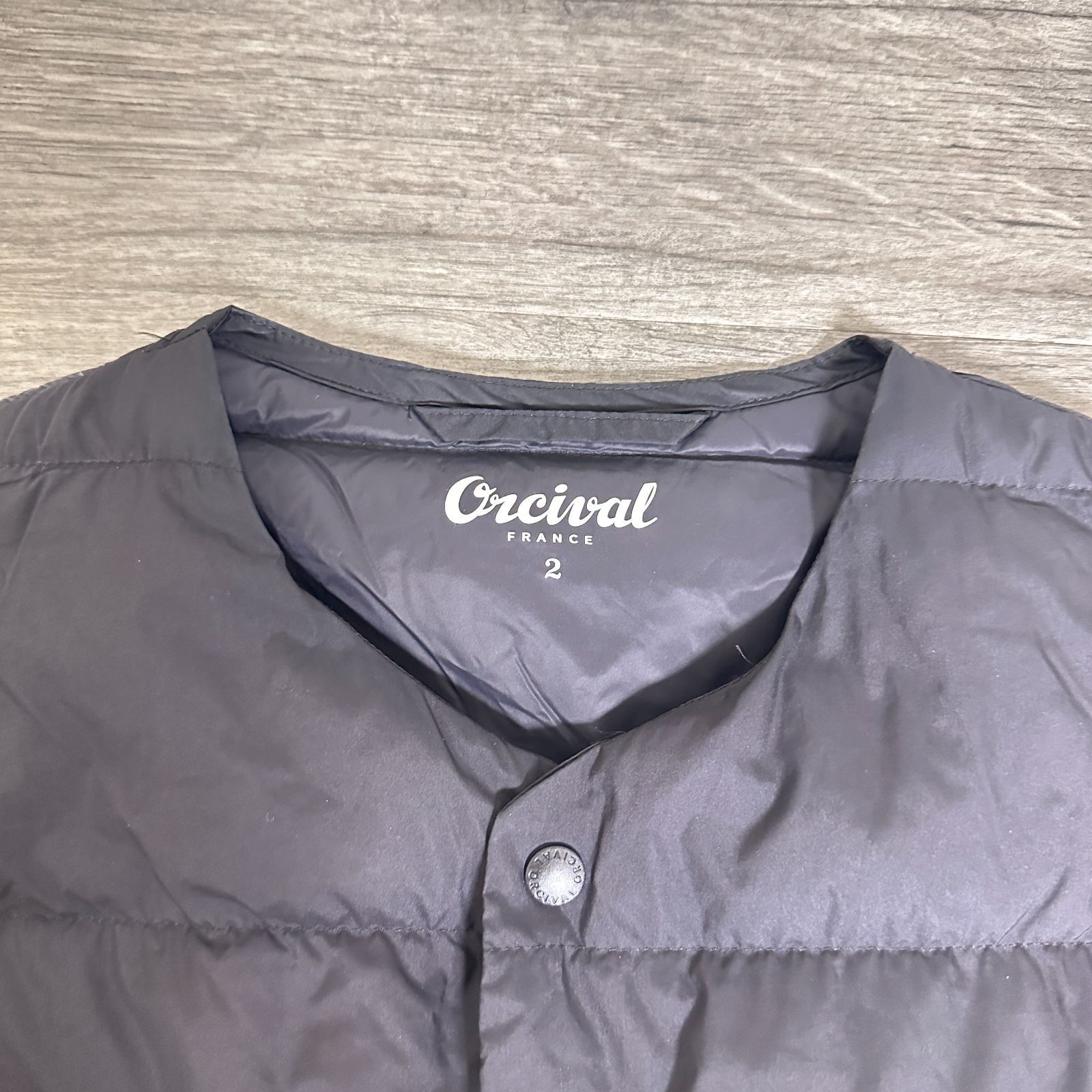 訳あり ORCIVAL インナーダウンコート OR-A0221 ノーカラー ラウンド裾 