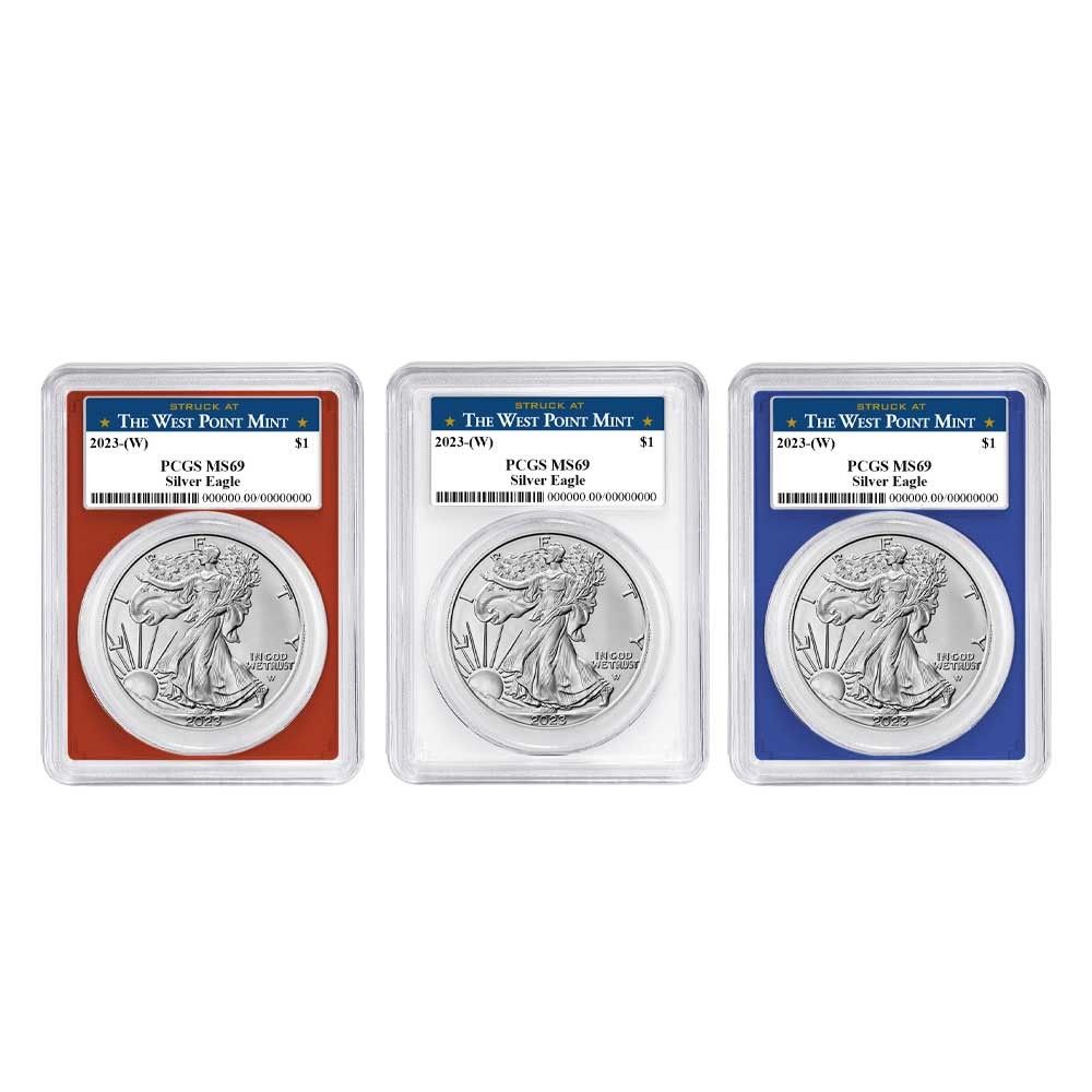 2023年 (W) 1ドル アメリカン シルバー イーグル 3枚セット PCGS MS69