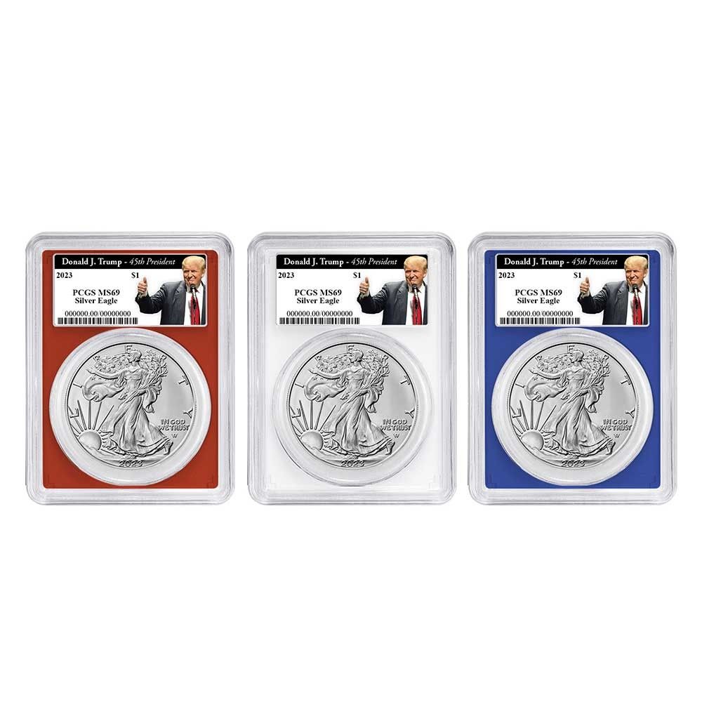 2023年 1ドル アメリカン シルバー イーグル 3枚セット PCGS MS69