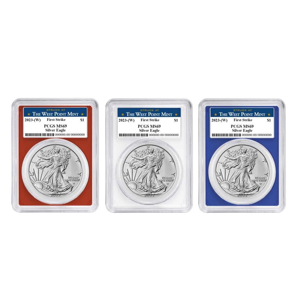 2023年 (W) 1ドル アメリカン シルバー イーグル 3枚セット PCGS MS69