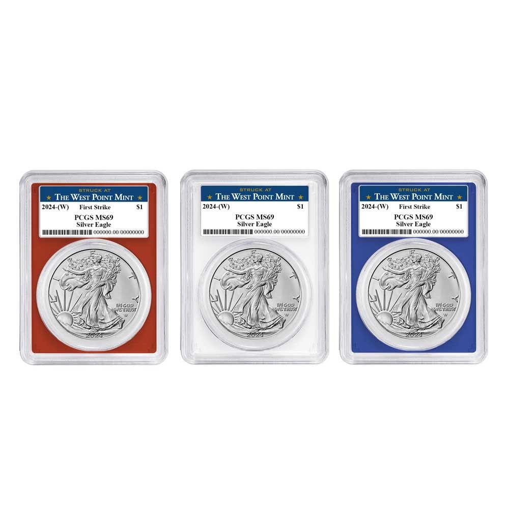 2024年 (W) 1ドル アメリカン シルバー イーグル 3枚セット PCGS MS69