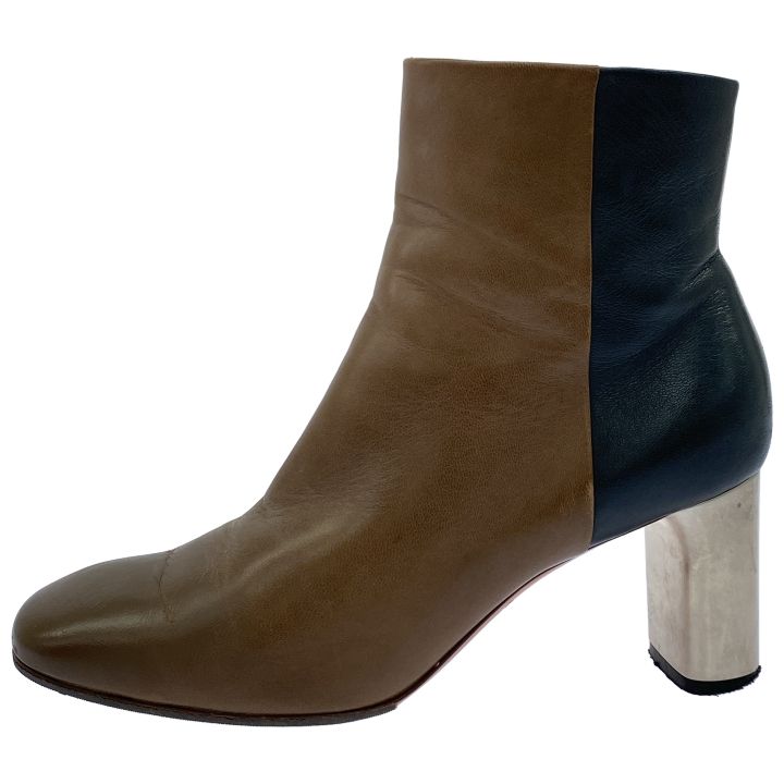 CELINE メタルヒールブーツ サイズ36 CELINE（セリーヌ） ショートブーツ 36 黒 ブラック ヒール約8cm 美品