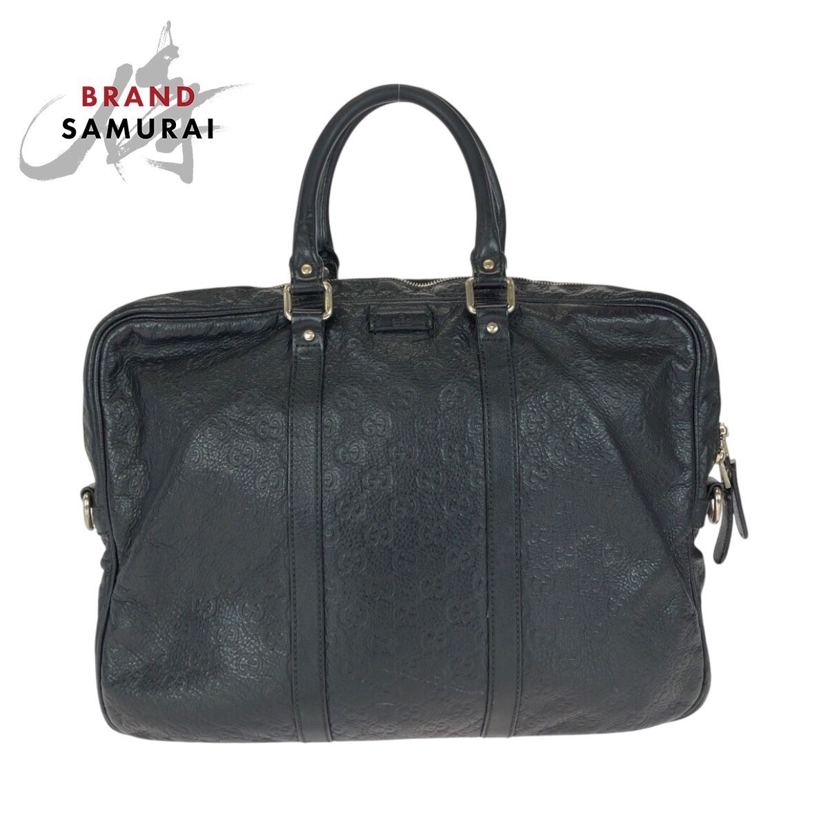 GUCCI ブラック ケース GUCCI グッチ グッチシマ ブラック 黒 レザー 201480 ビジネスバッグ