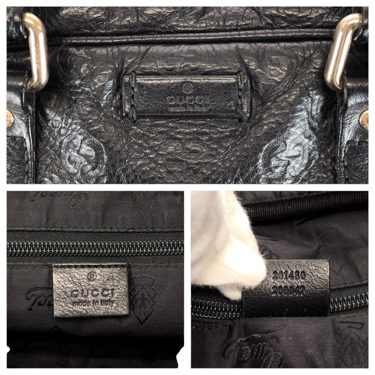 GUCCI グッチ グッチシマ ブラック 黒 レザー 201480 ビジネスバッグ