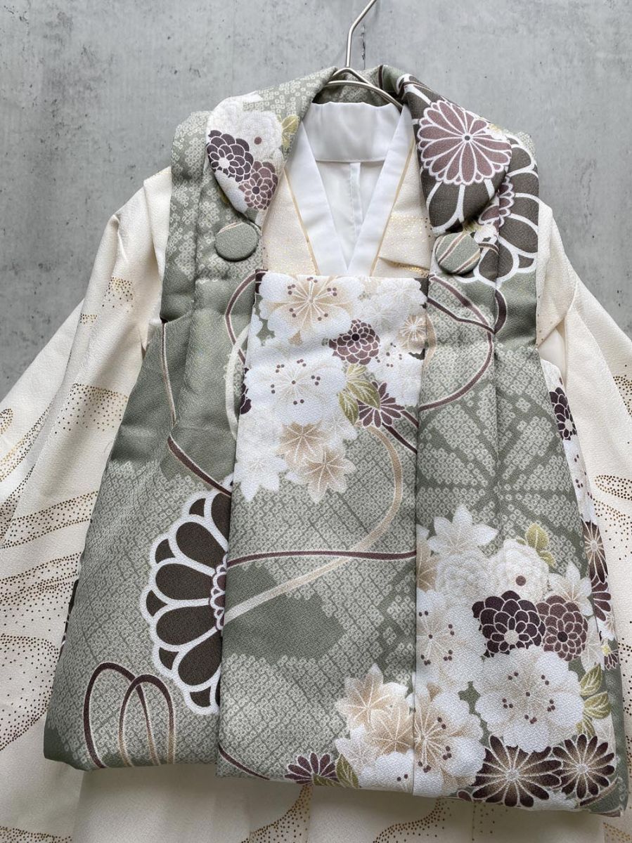 着物 七五三 ベレー帽つき 被布セット 男児3歳用 7点セット size 88～105 きなり系 メンズ