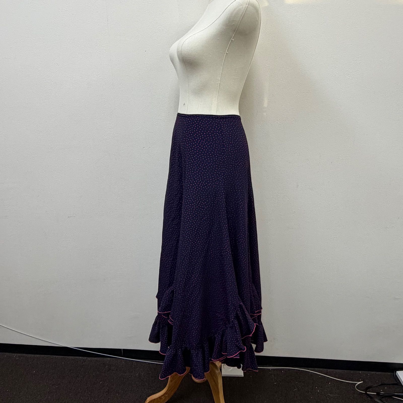 HERMPSA】 フラメンコ衣装 スカート ファルダ フリル ピンク ネイビー