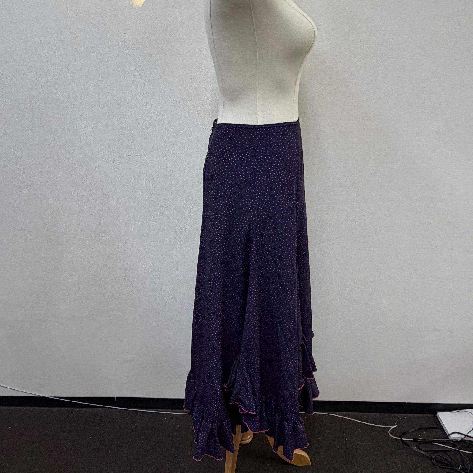 HERMPSA】 フラメンコ衣装 スカート ファルダ フリル ピンク ネイビー