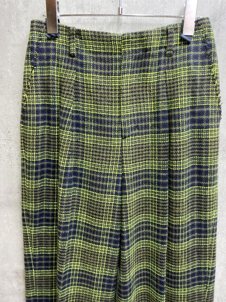 メゾン サキソニー パンツ size 38 黒ｘ緑 レディース