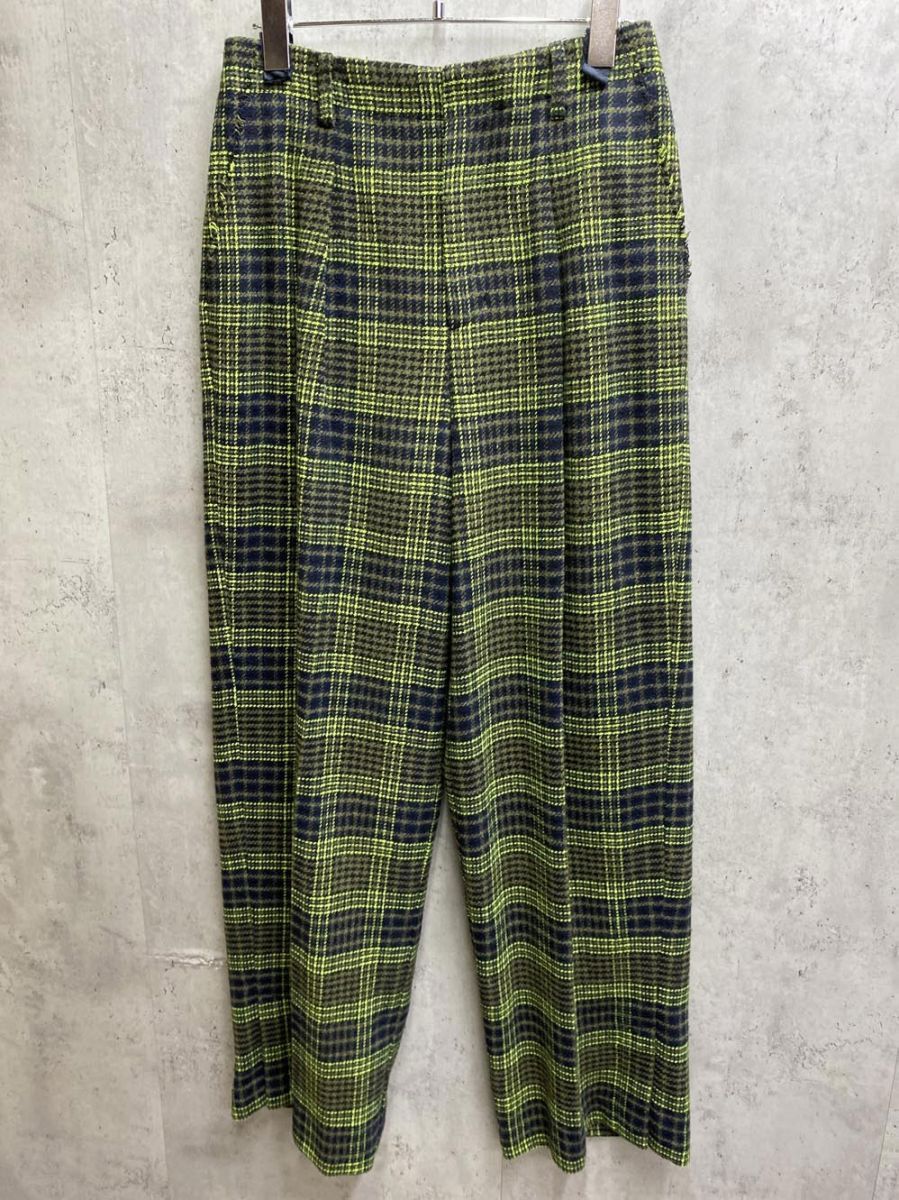 メゾン サキソニー パンツ size 38 黒ｘ緑 レディース