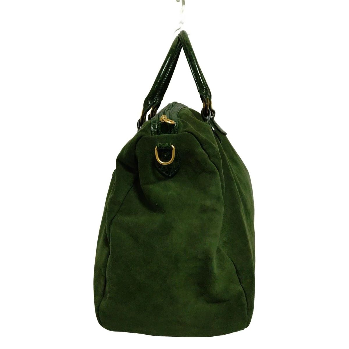 【本日限りの値引き】BALENCIAGA ボストンバッグ グリーンレザー 本日限りの値引き】BALENCIAGA ボストンバッグ グリーンレザー