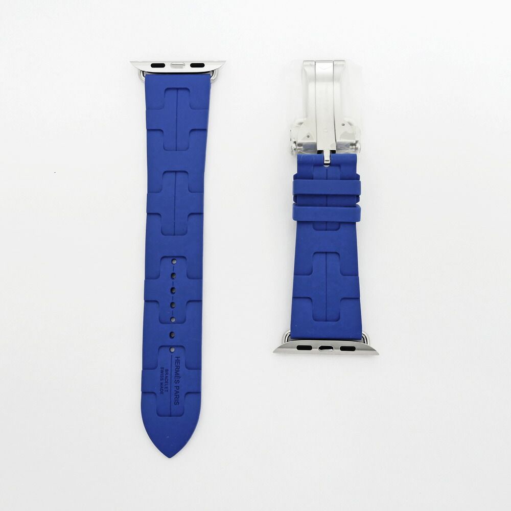 名東】エルメス シンプルトゥール キリム ブルー 青 シルバー金具