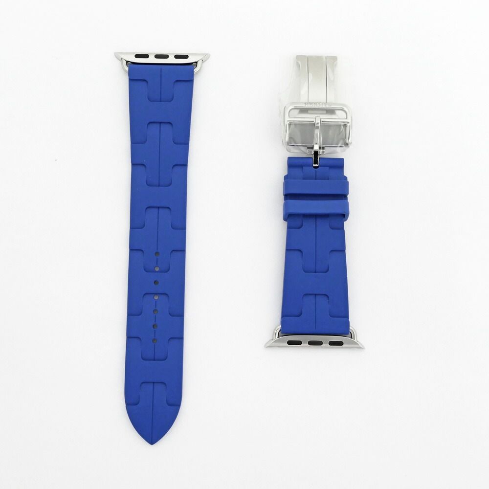 名東】エルメス シンプルトゥール キリム ブルー 青 シルバー金具