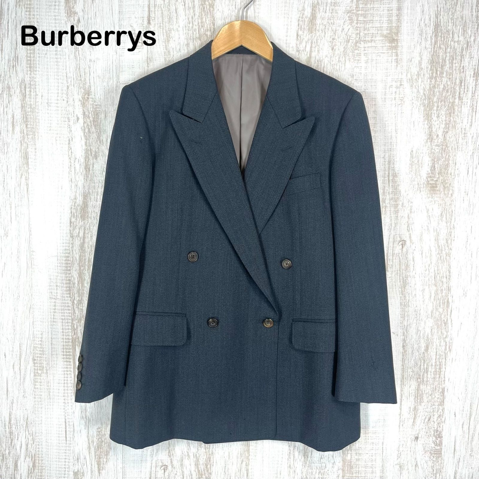 BURBERRYS バーバリー 紺ブレ ダブル テーラード ジャケット ウール Burberrysバーバリー 紺ブレ ブレザー ダブルジャケット 金ボタン