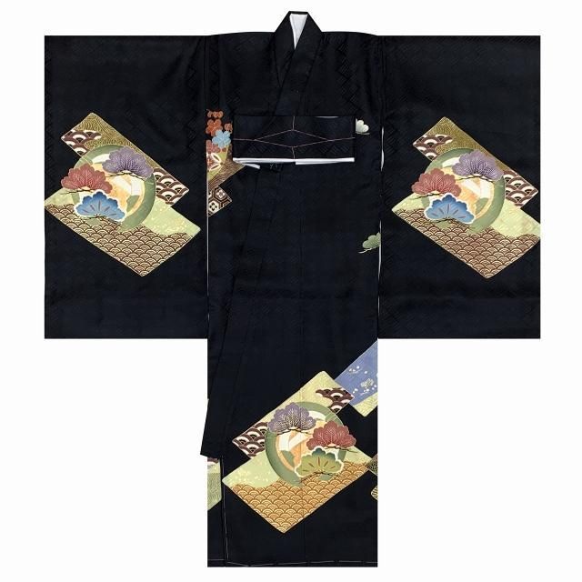 お宮参り 着物 男の子 赤ちゃんのお祝い着 産着 初着 正絹 黒地 龍に宝尽くし