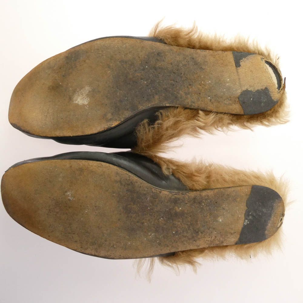  GUCCI グッチ エンブロイダリー ホースビット プリンスタウン レザー サンダル ブラック系 サンダル 靴