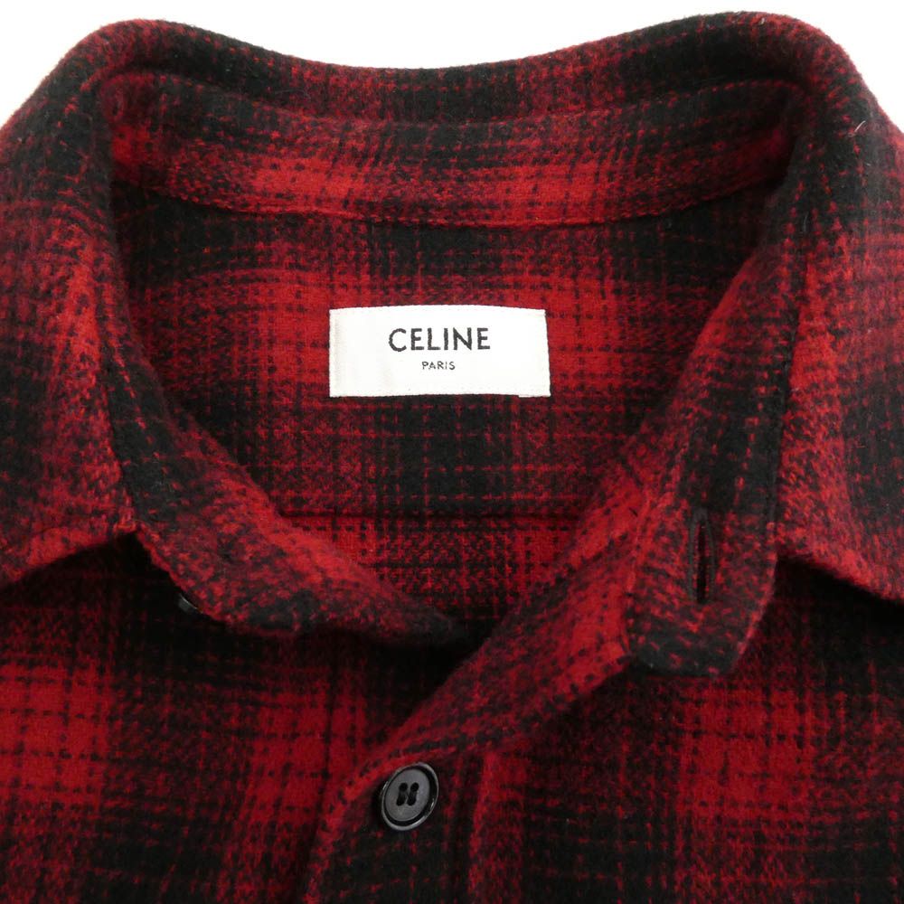 CELINE セリーヌ 22AW 2C574017F loose wool check shirt ルーズ
