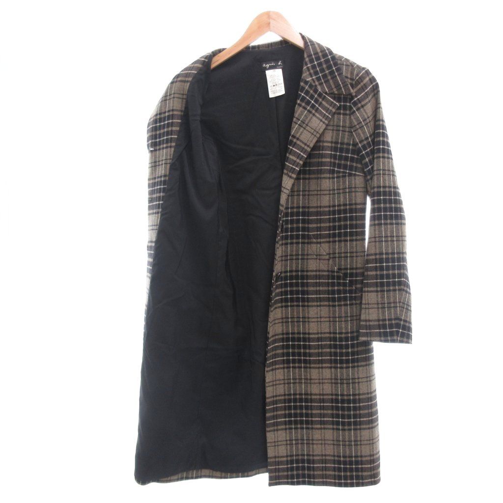 アニエスベー agnes b. チェスターコート 36 ベージュ系 ロング