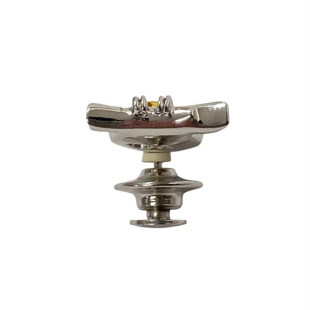 ダイヤモンド　プラチナ　シルバー　スワロフスキー　フクロウ　ピンバッチ　１客 ダイヤモンド プラチナ シルバー スワロフスキー フクロウ ピンバッチ