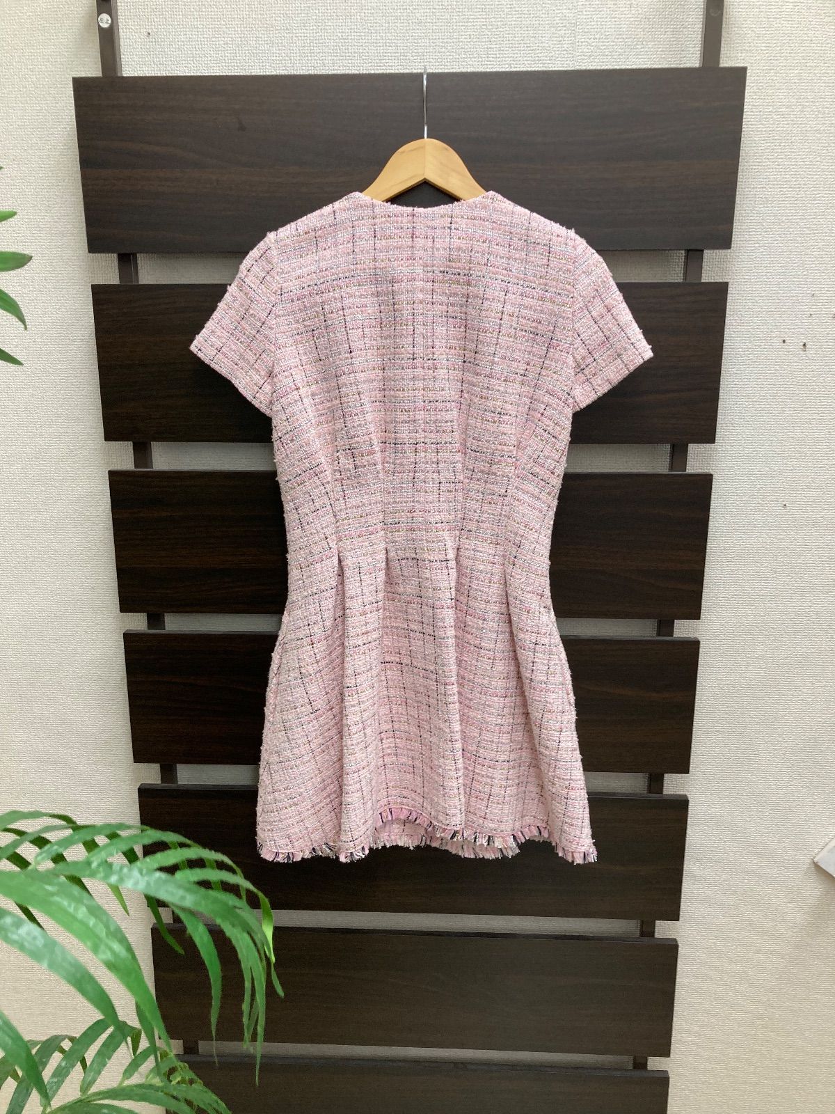 maje マージュ ツイードワンピース ピンク 34 S相当 半袖 平塚店 衣料