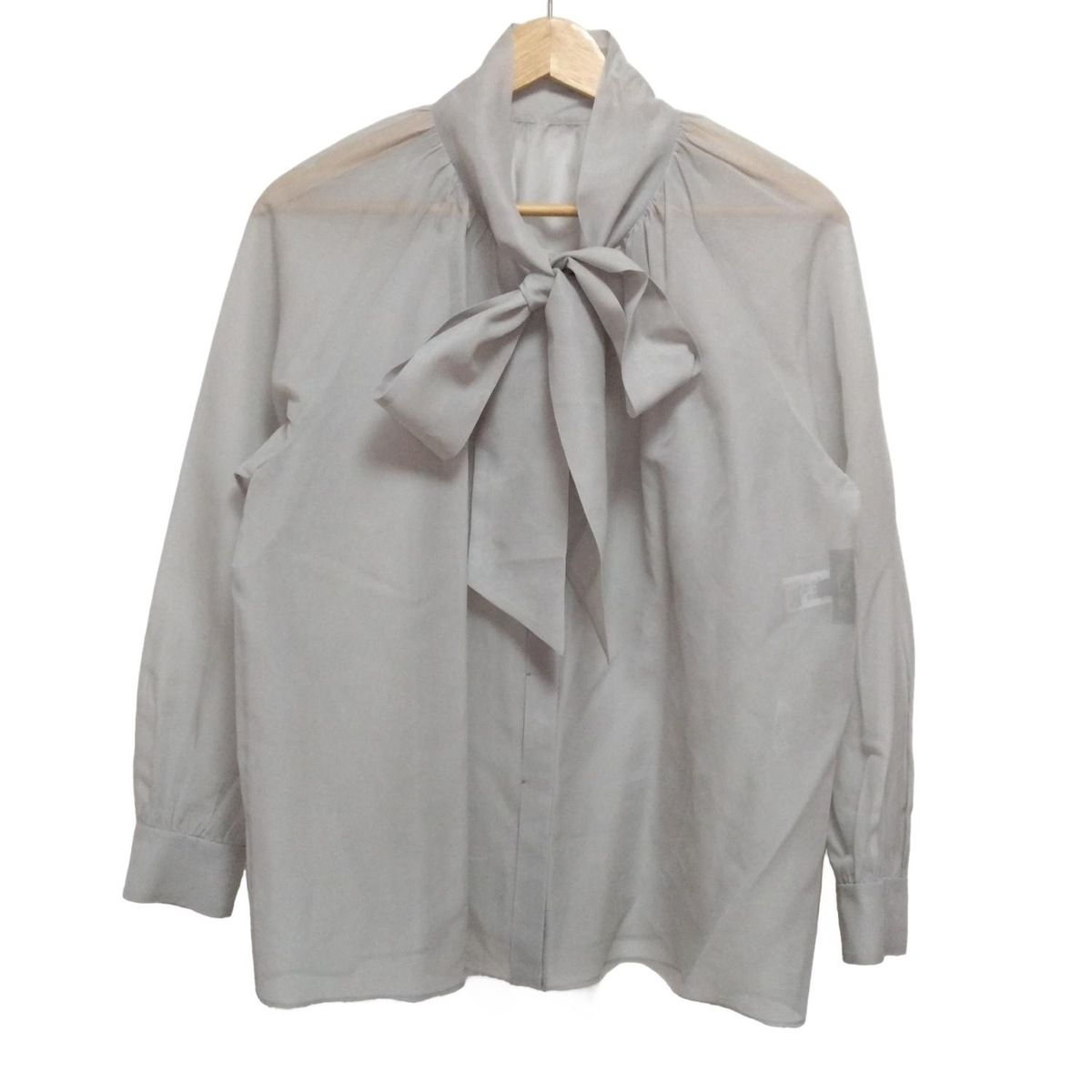 Drawer ドゥロワー 七分袖シャツブラウス サイズ36 S レディース - ライトグレー シルク シースルー