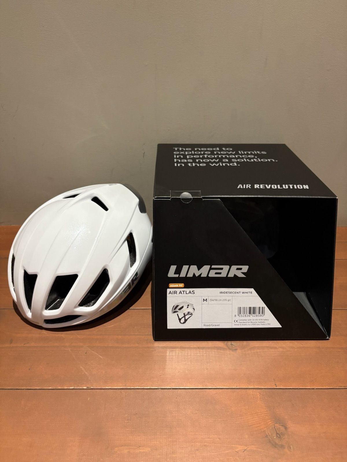 LIMAR AIR ATLAS アジアンフィット Mサイズ イリデセントホワイト ロードバイク ヘルメット リマール