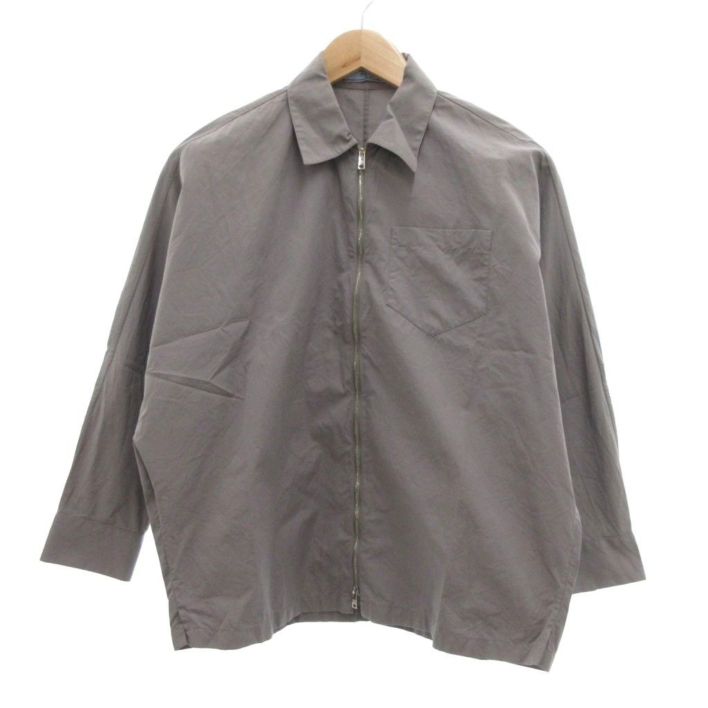 プラダ PRADA ジップアップ シャツジャケット ブルゾン ドルマンスリーブ 38 グレー系 /UO