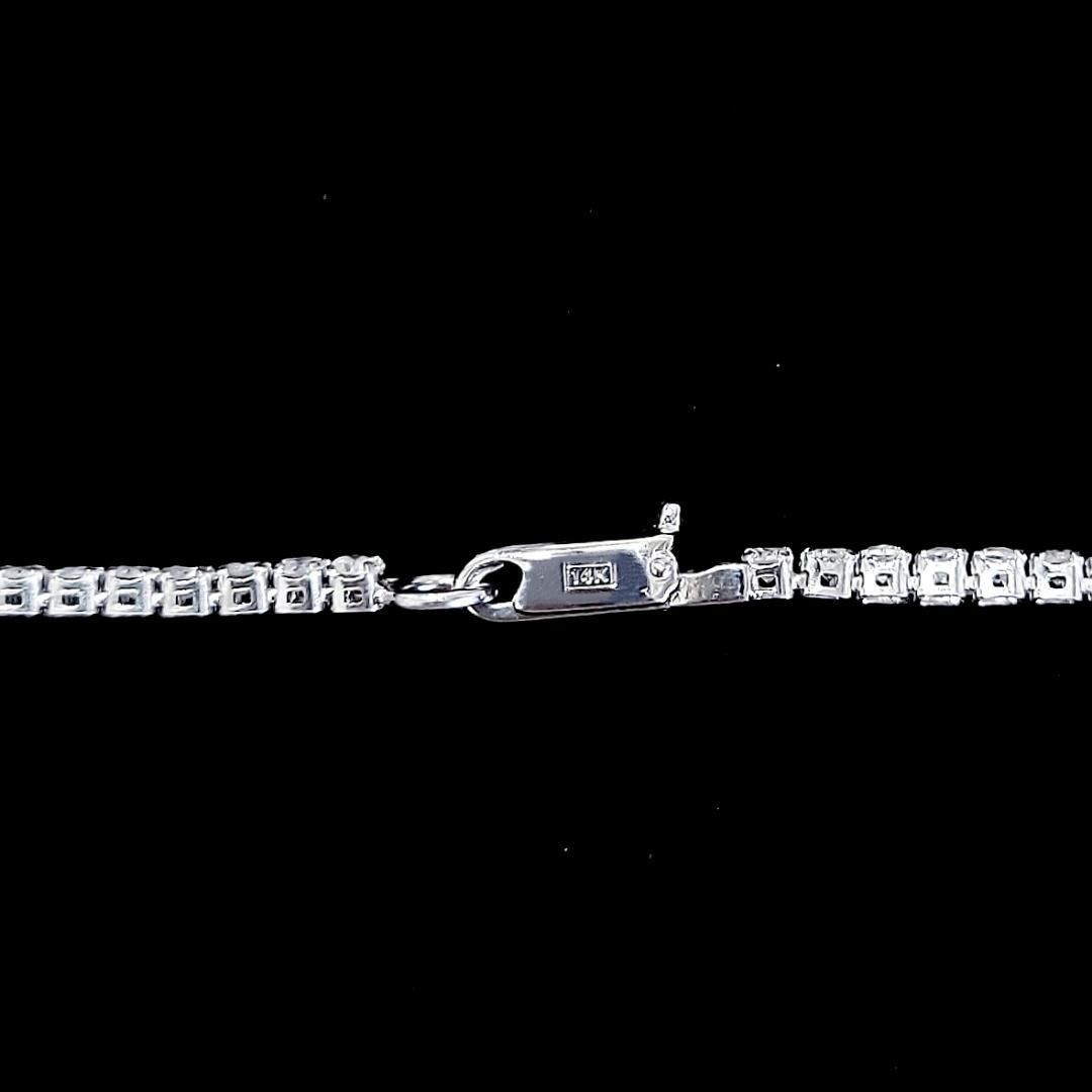 永遠の定番！白系 1.6ct ダイヤモンド K14 WG テニスブレスレット 鑑 
