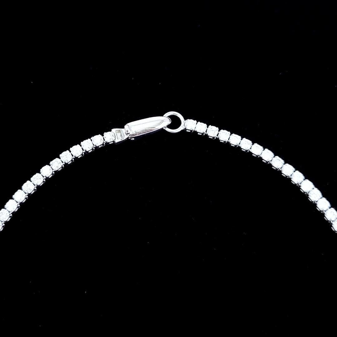 永遠の定番！白系 1.6ct ダイヤモンド K14 WG テニスブレスレット 鑑 