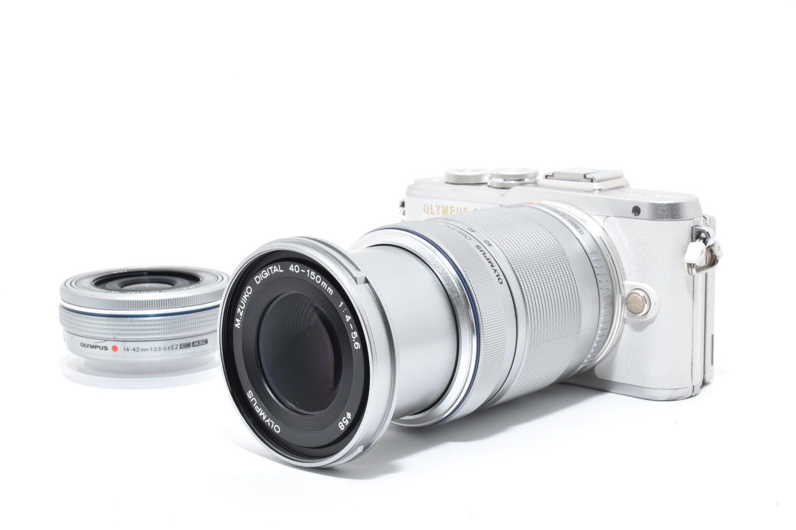 実用品 OLYMPUS オリンパス PEN E PL 8 40 150 mm 14 42 EZ ダブルズームキット ミラーレス一眼カメラ ホワイト ＃3578