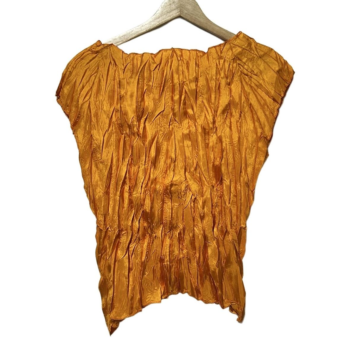 PLEATS PLEASE プリーツプリーズ 半袖カットソー サイズ3 L レディース - オレンジ シワ加工