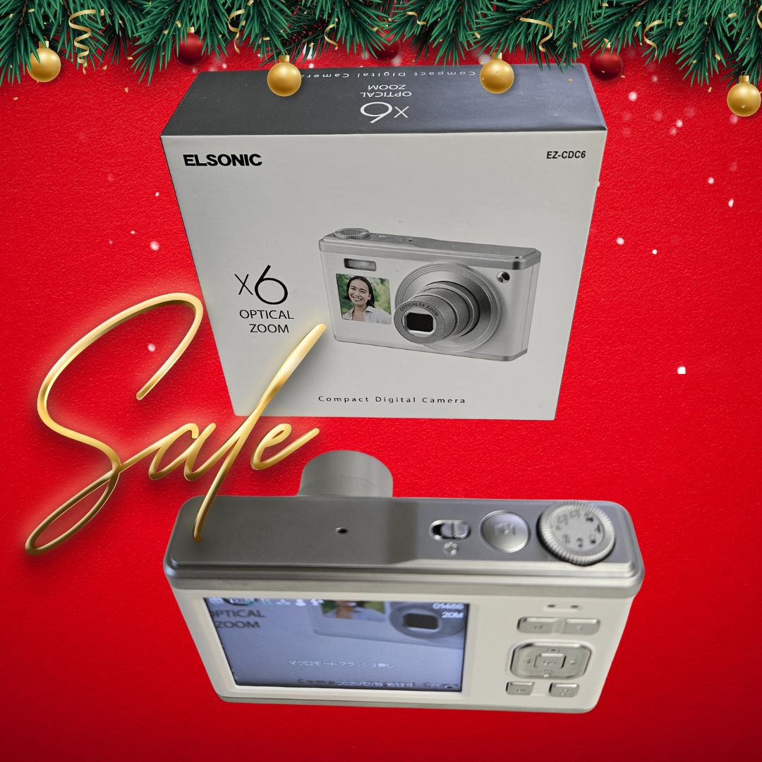 開封済み未使用】ELSONIC デジタルカメラ EZ-CDC6 光学6倍ズーム
