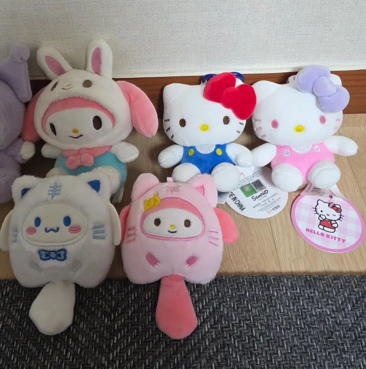 キティ　マイメロディ　まとめ売り　ぬいぐるみ　キーホルダー サンリオ キャラクター ぬいぐるみ キーホルダー 5個 まとめ (ハロー