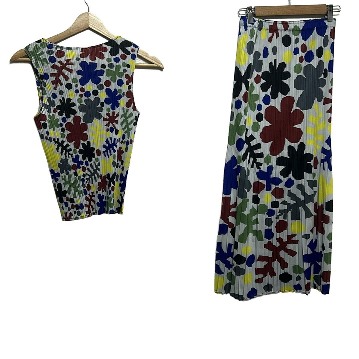 PLEATS PLEASE プリーツプリーズ スカートセットアップ レディース - ライトグレー×ブラウン×マルチ プリーツ