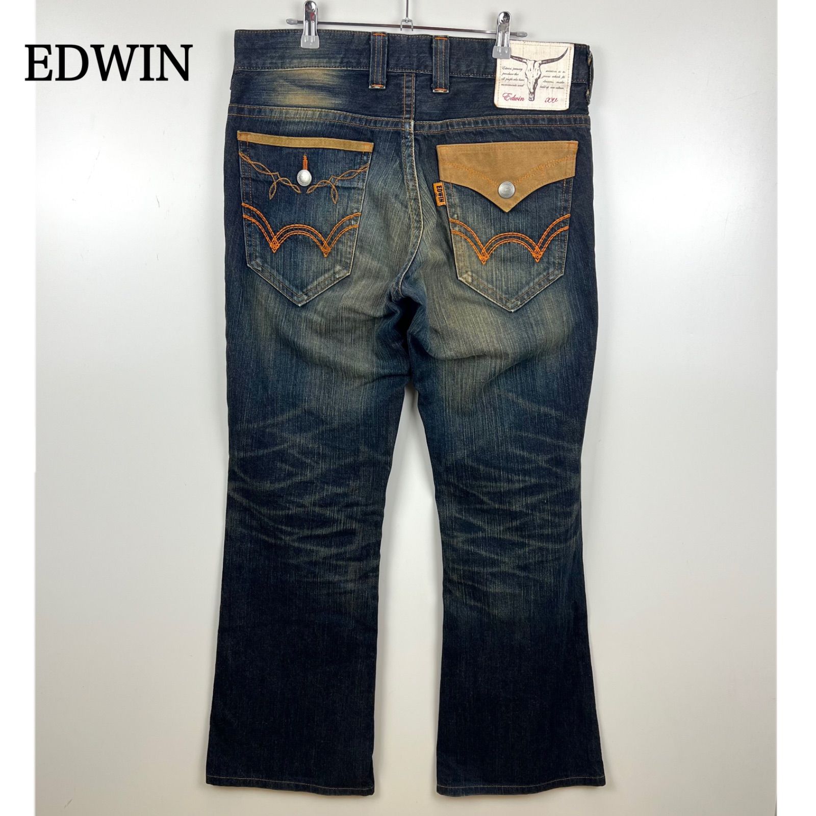 EDWIN 00s y2k archive Western boots cut denim pants w32 421XVS