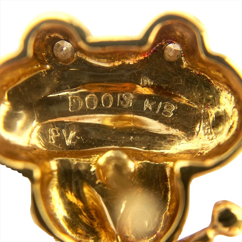 有り難う！★純金カエルタイタック2.3ｇ ポンテヴェキオ Ponte Vecchio カエルモチーフ タイタック タイピン