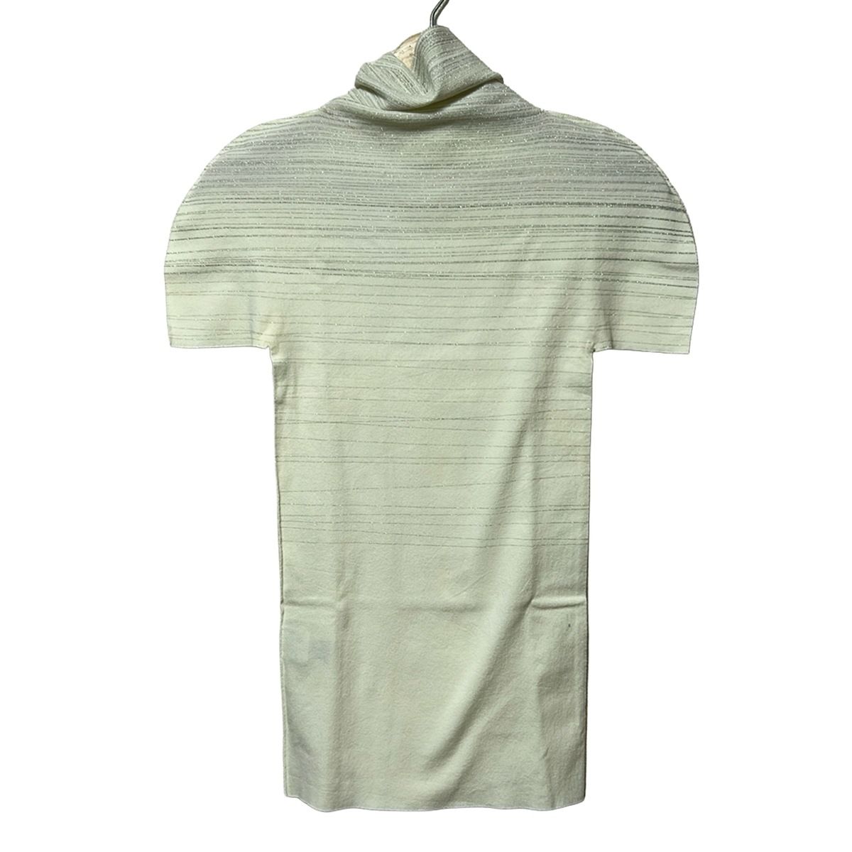 【美品】イッセイミヤケ　ボーダー×ストライプ　半袖カットソー　Мサイズ ISSEYMIYAKE(イッセイミヤケ) 半袖カットソー サイズ2 M レディース