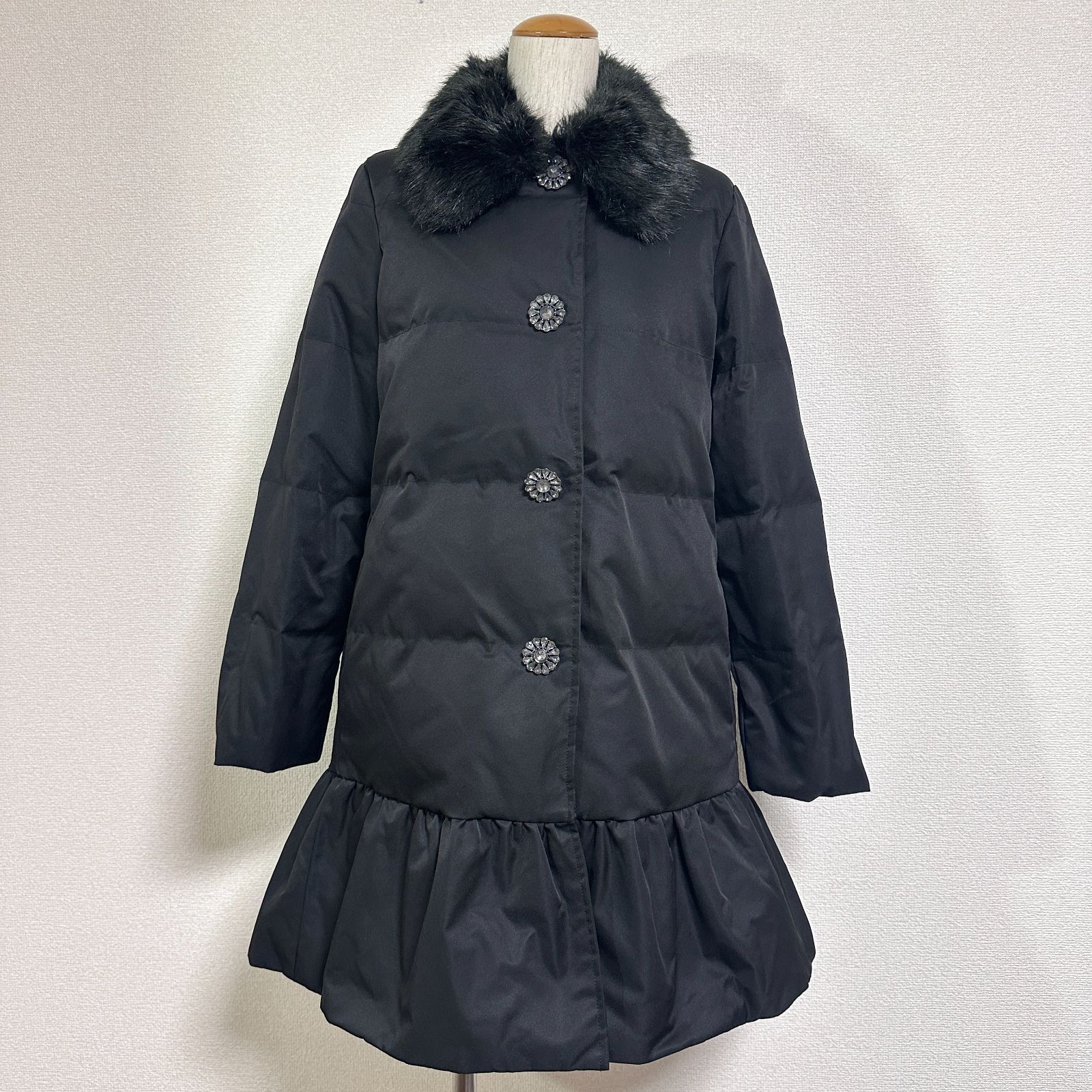 訳あり ケイトスペード kate spade フェイクファー襟付きダウンコート