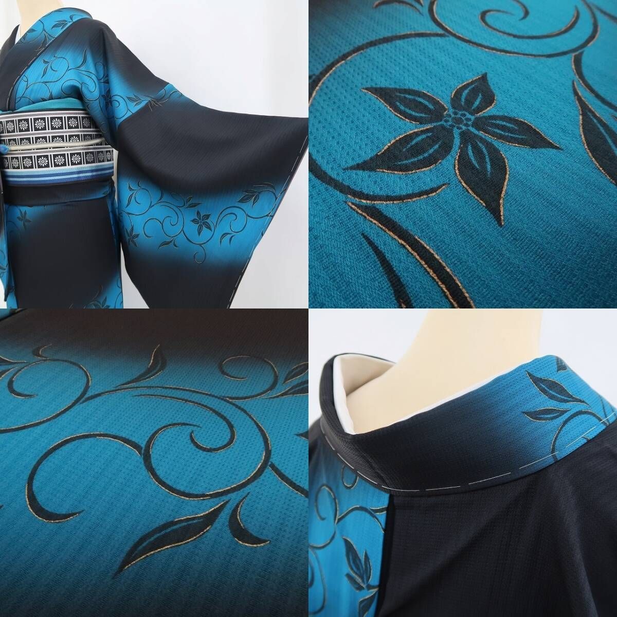 新品 単衣 唐花 着物 正絹“夢を見る”仕付け糸付 ワイドサイズ お召 5567 ❁tomihisa❁新品 唐花 着物 正絹 仕付け糸付 ワイドサイズ“同時に