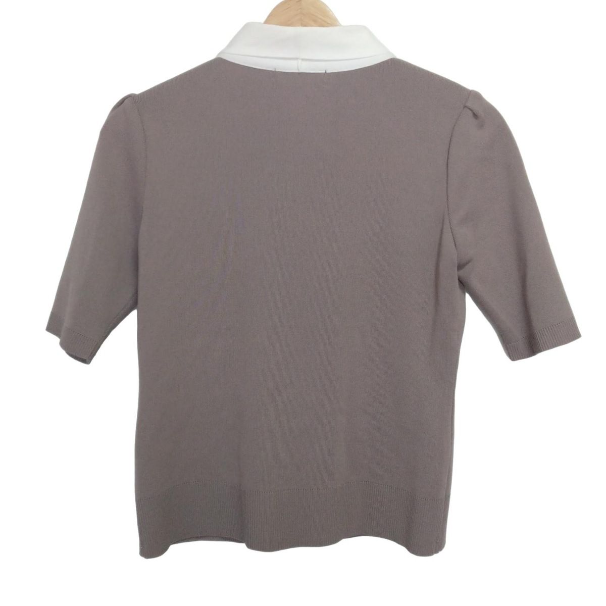 Rene(ルネ) カーディガン サイズ36 S レディース - ピンクベージュ×白